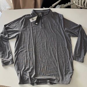 Adidas Gray Long Sleeve Henley Shirt
